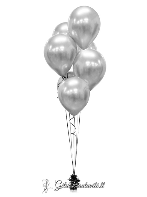 Chrominio sidabro 30cm. balionas su heliu