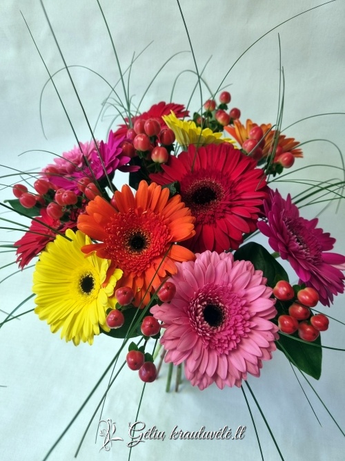 Gerberų puokštė mix nuotrauka 5